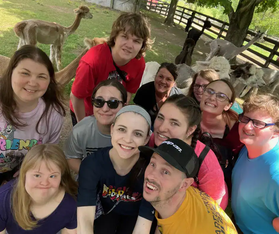 Group of Bello Machre individuals enjoying a day at the zoo,