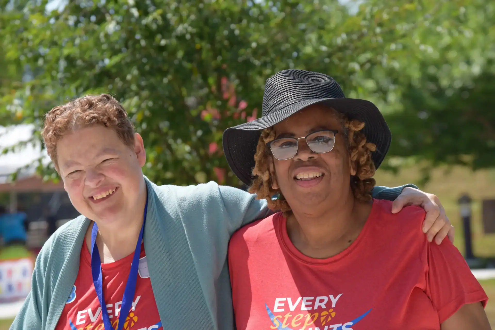 Individual and her DSP participating in the Every Step Counts event.
