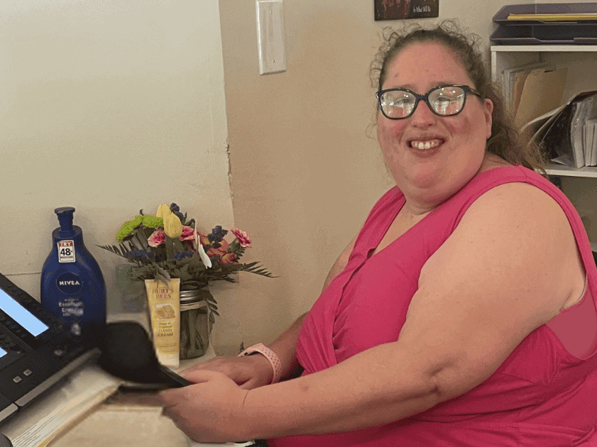 Clerical worker sitting at desk